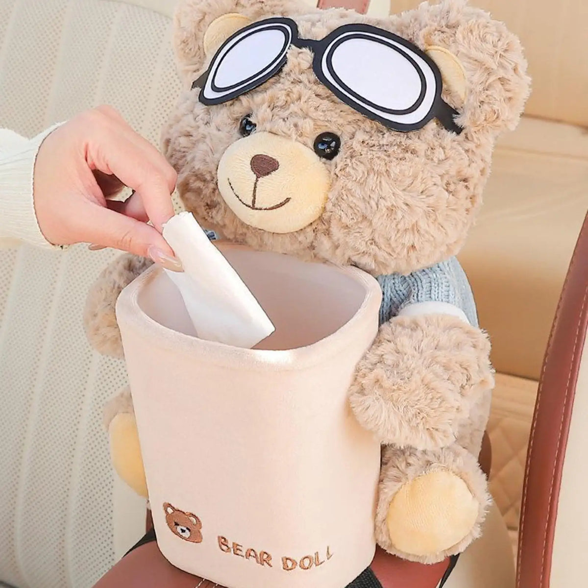 Car Comfort Pro: 2-in-1 Plush Tissue & Trash Organizer