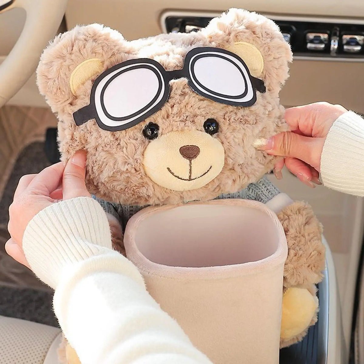 Car Comfort Pro: 2-in-1 Plush Tissue & Trash Organizer