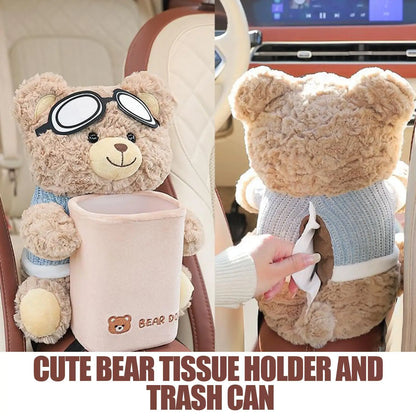 Car Comfort Pro: 2-in-1 Plush Tissue & Trash Organizer