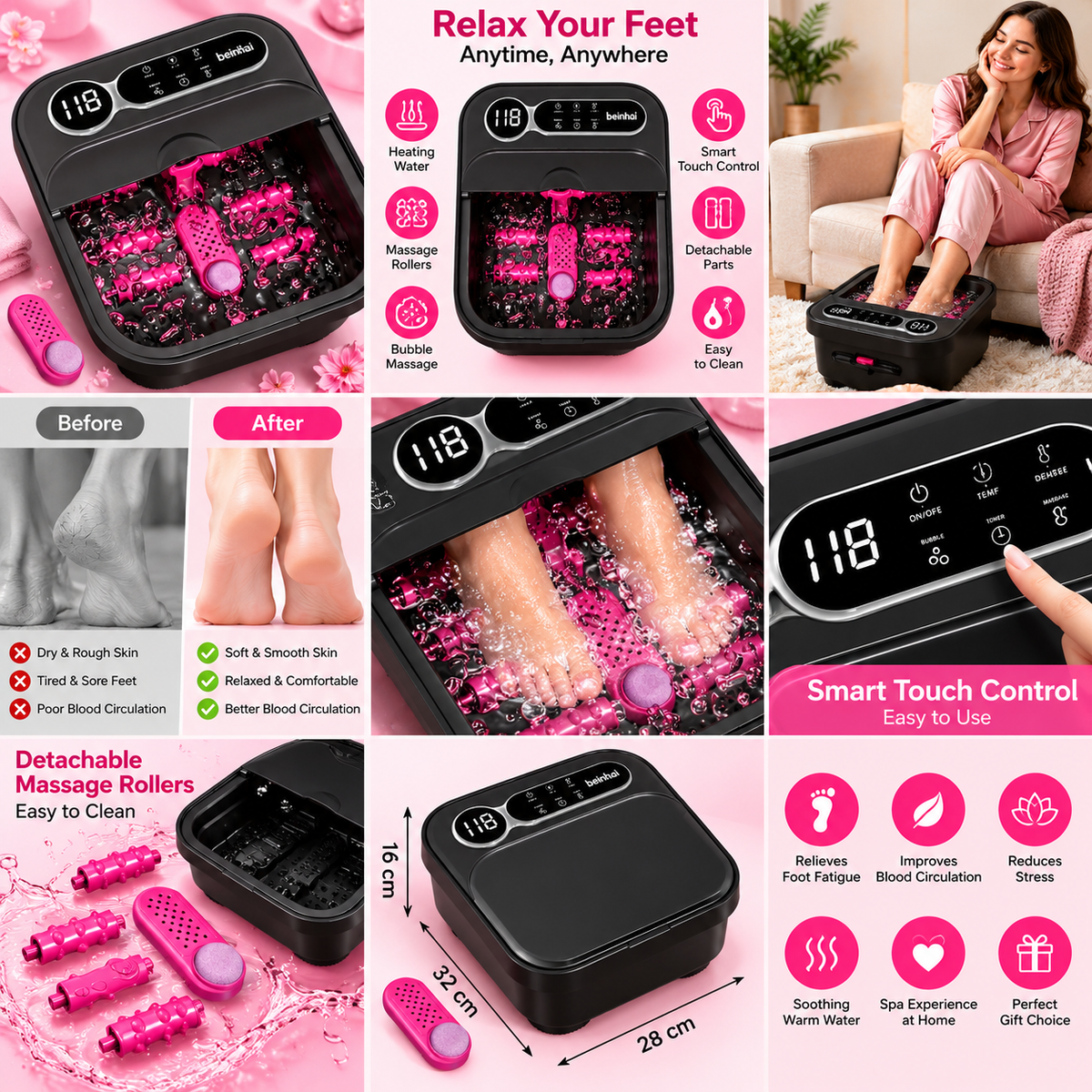 Luxurious Foldable Foot Spa
