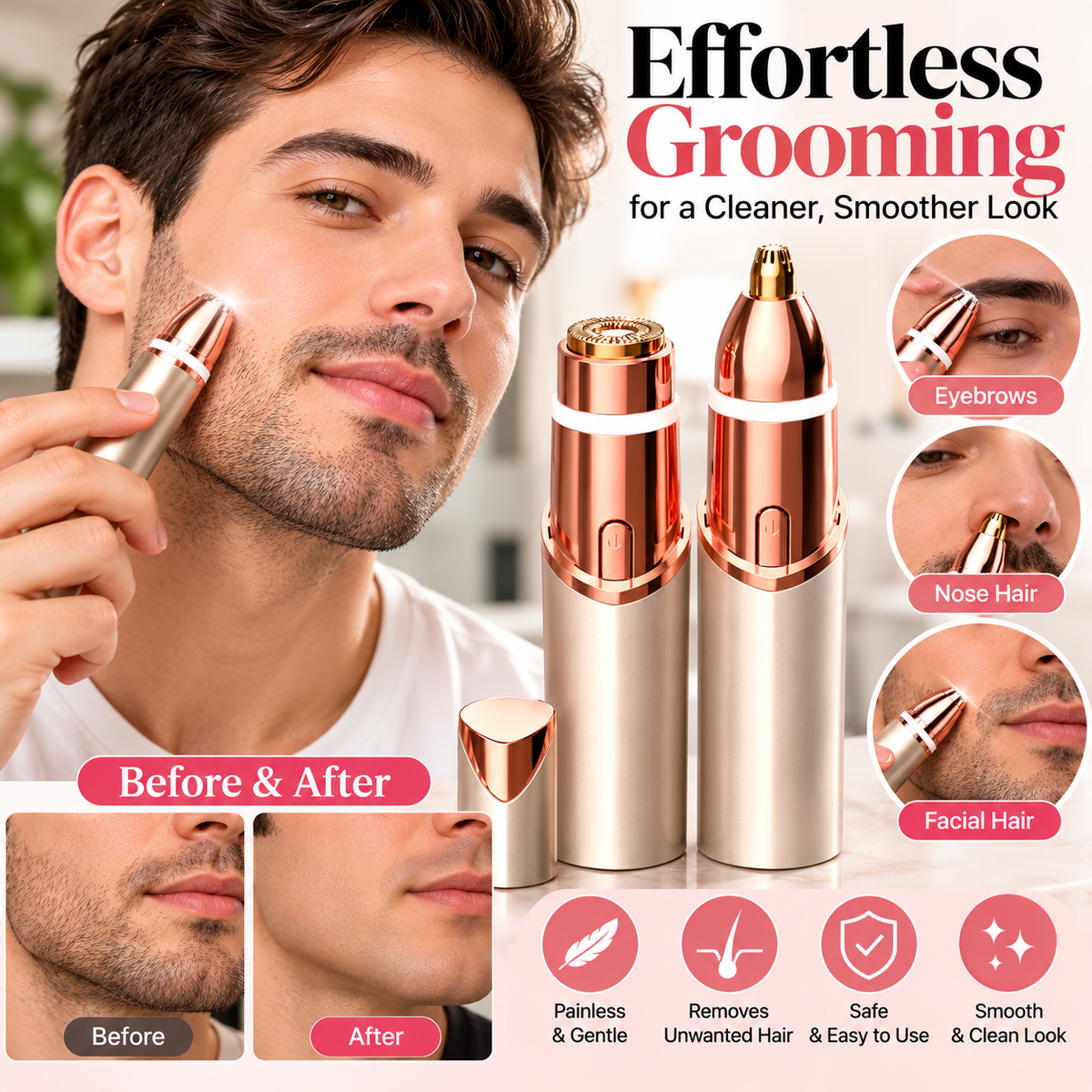 2-in-1 Electric Eyebrow Trimmer Lady Shaver