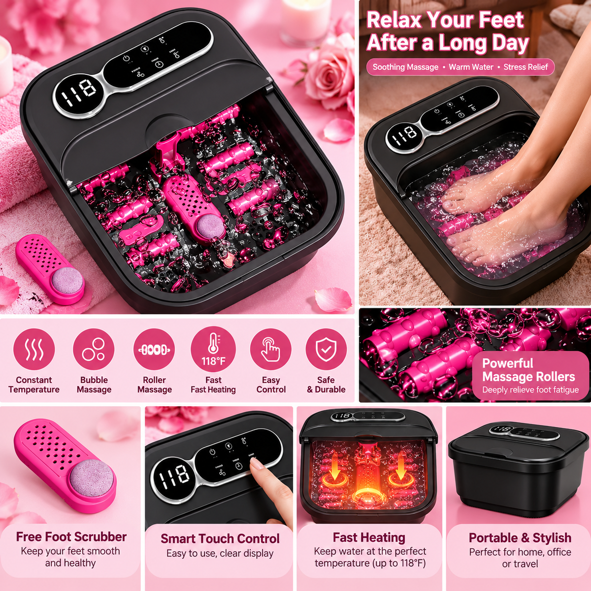 Luxurious Foldable Foot Spa