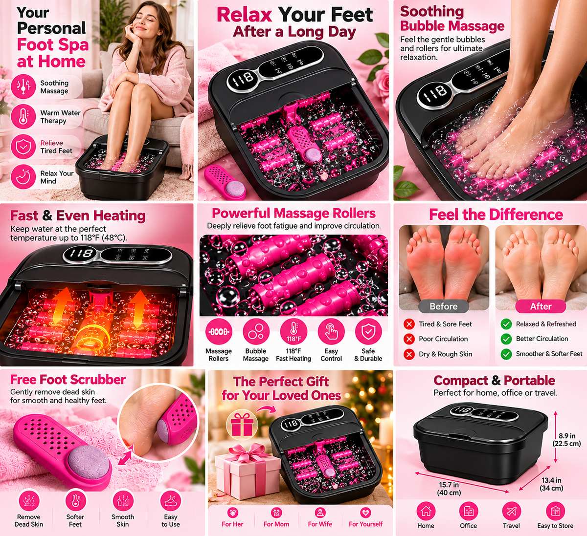 Luxurious Foldable Foot Spa