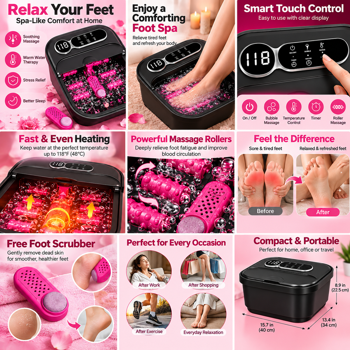Luxurious Foldable Foot Spa